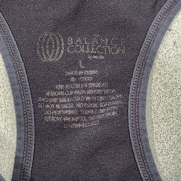 Balance Collection Gray Blue Floral Racerback Top Large Built In Bra Lightweight - Picture 4 of 4